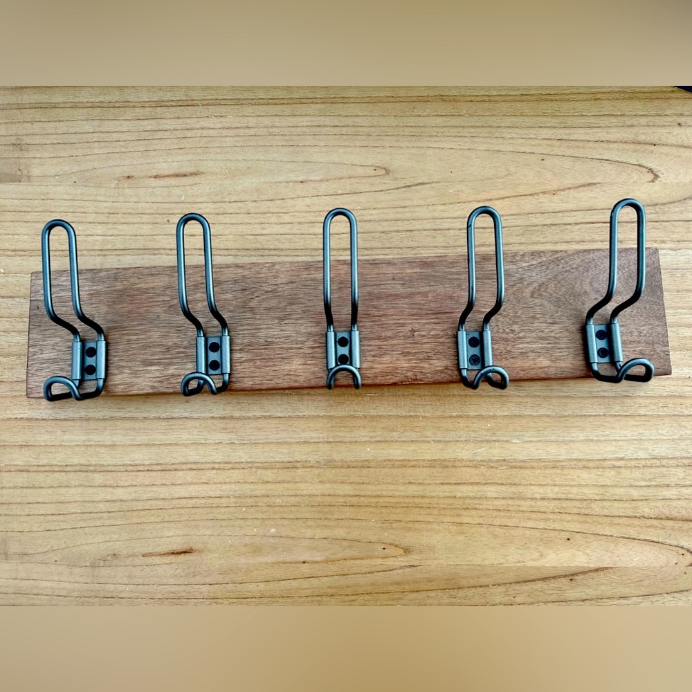West Elm industrial hook rack for bags or coats
